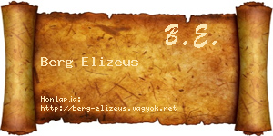 Berg Elizeus névjegykártya